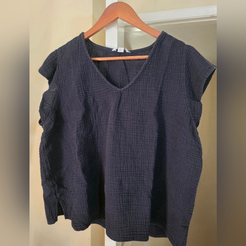 V Neck Short Sleeve Women's Top 100% Cotton